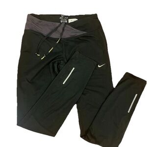 Nike Black Athletic Running Leggings SZ medium Dri-Fit